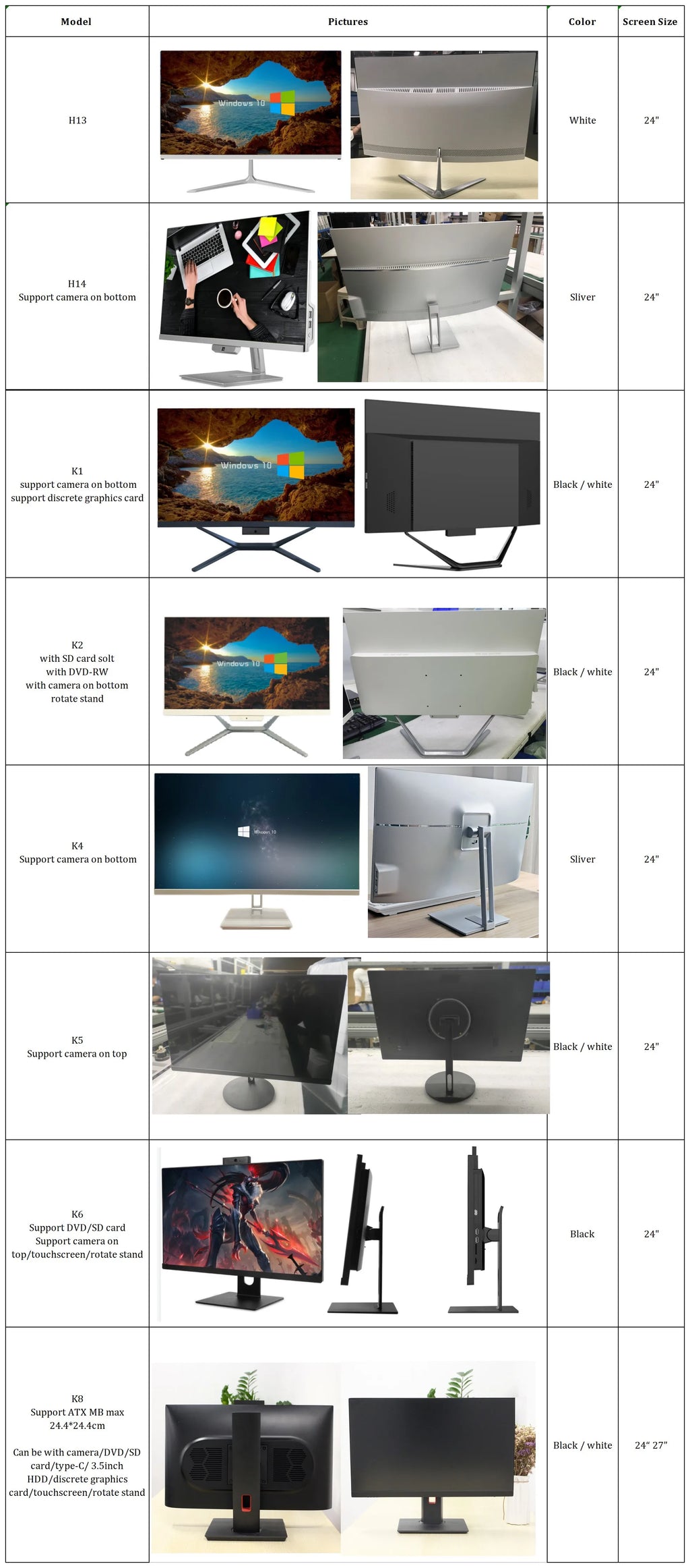In Gaming Pc Intel Processors Core I7 16gb+512gb Oem Computer All In One Pc For Student And Caompany