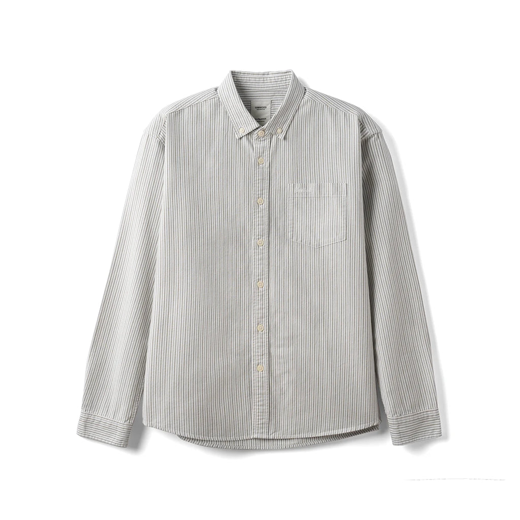 SIMWOOD 2026 Autumn New Oversize 200gsm 40S Cotton Oxford Fabric Shirts Men Classic Vertical Striped Smart Casual Shirts