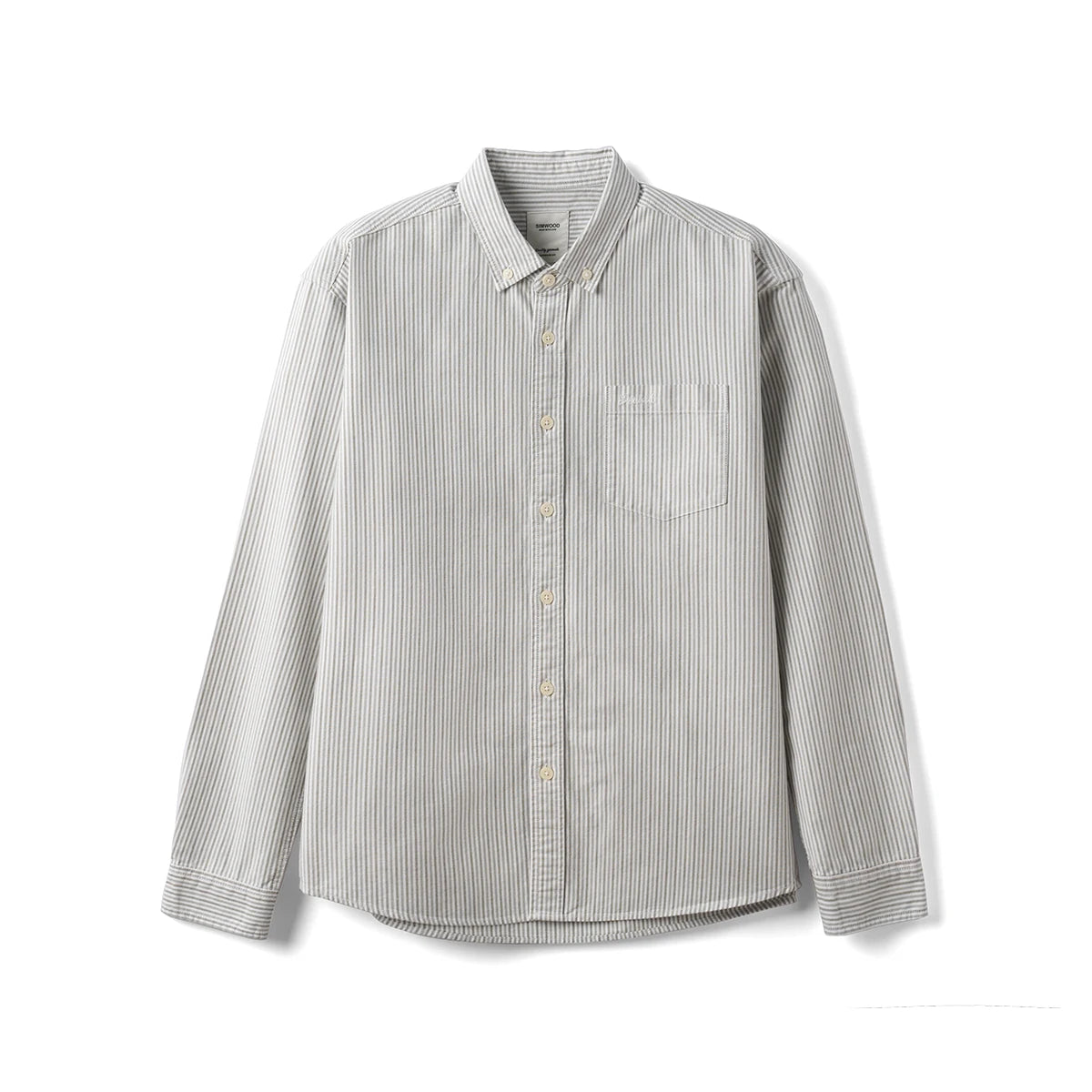 SIMWOOD 2026 Autumn New Oversize 200gsm 40S Cotton Oxford Fabric Shirts Men Classic Vertical Striped Smart Casual Shirts