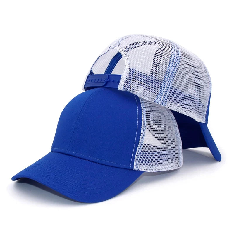 Custom Logo Mesh Splicing Breathable Adjustable Baseball Cap Men Hip Hop Summer Shade Snapback Hat Outdoor Women  Trucker Caps