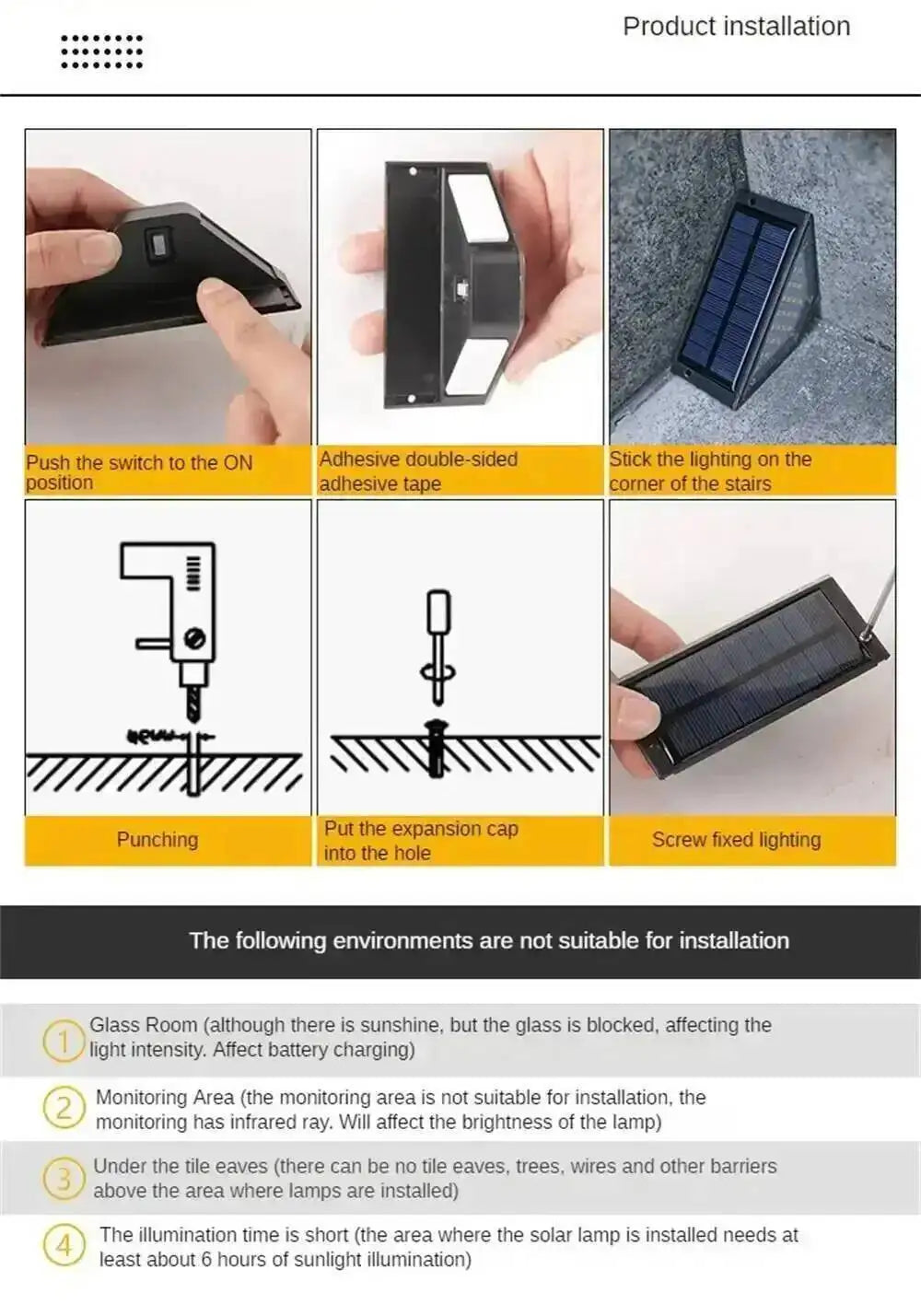 1-16PCS Solar Lights for Outdoors Stair Lamps Warm White LED Step Light, IP65 Waterproof Steps, Garden, Walkway, Stairs Path