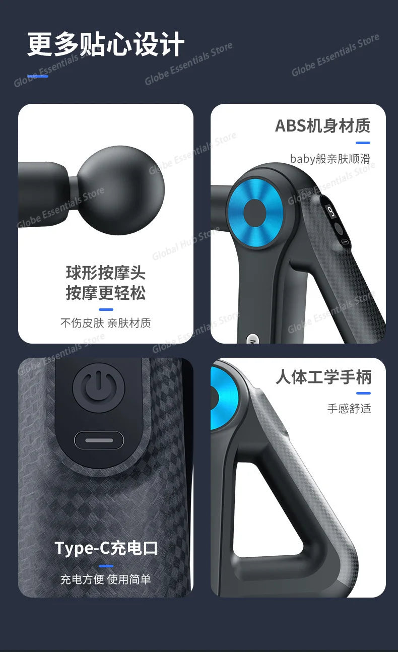 Professional-grade Mini Triangular Fascia Gun Massager, Electric Muscle Massage Gun, Portable for Shoulder and Neck Fitness