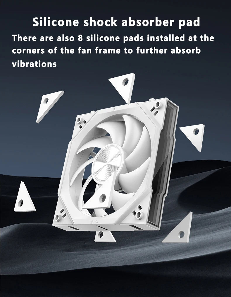 ICE Whale WX-1 Wire-Splicing PC Case Cooling Fan ARGB Mirror Cycle Light Effect 800-2000RPM PWM Water Cooling 360mm Cooler Fan