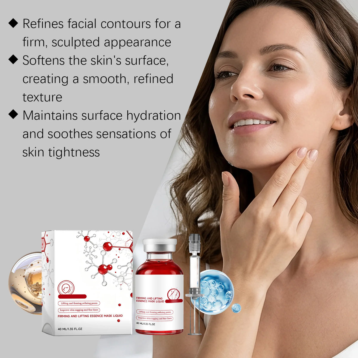 Firming Lifting Essence Mask Liquid Face Hydrating Serum Ampoule Mask Smoothing Brightening Deep Repair Facial Skin Barrier Care