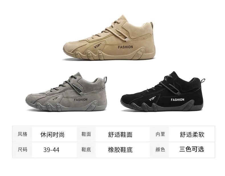 Men's Shoes New Fashion Breathable Non-slip Wear-resistant Outdoor Casual Mid-Top Lace-Up Sneakers