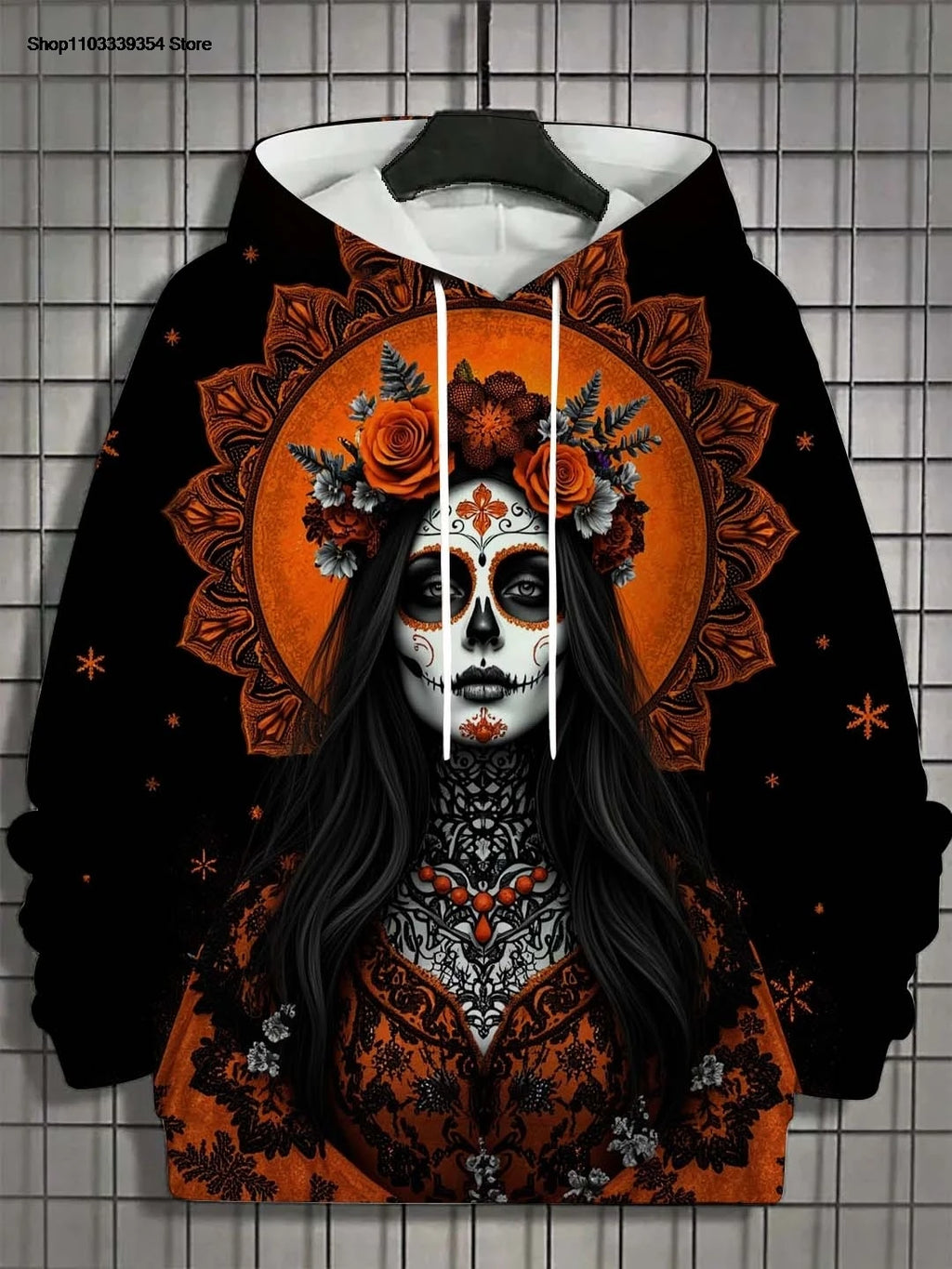 Women's Hoodie for Girls Autumn Fashion Men's Long Sleeve Tops Casual Women Clothes Horror Undead Woman Pattern 3D Unisex Tops