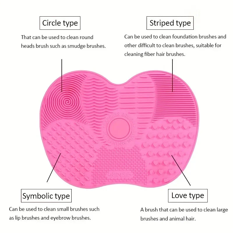 Colorful Brush Cleaner Scrubbe Board Cosmetic Makeup Brush Washing Silicone Gel Cleaning Mat Foundation Makeup Brush Cleaner Pad