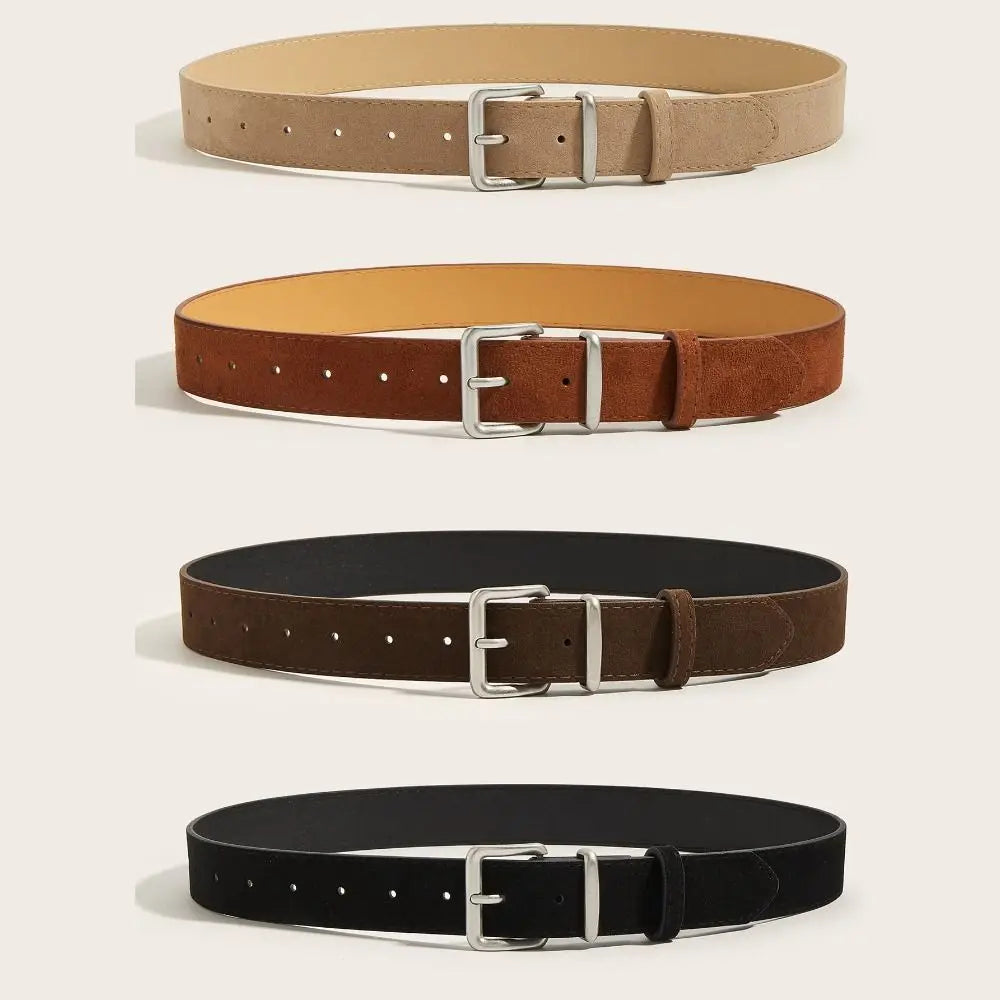 Maillard Style Suede Leather Wide Belt Trendy Luxury Design Business Waist Strap Versatile Casual Trouser Dress Belts Gifts