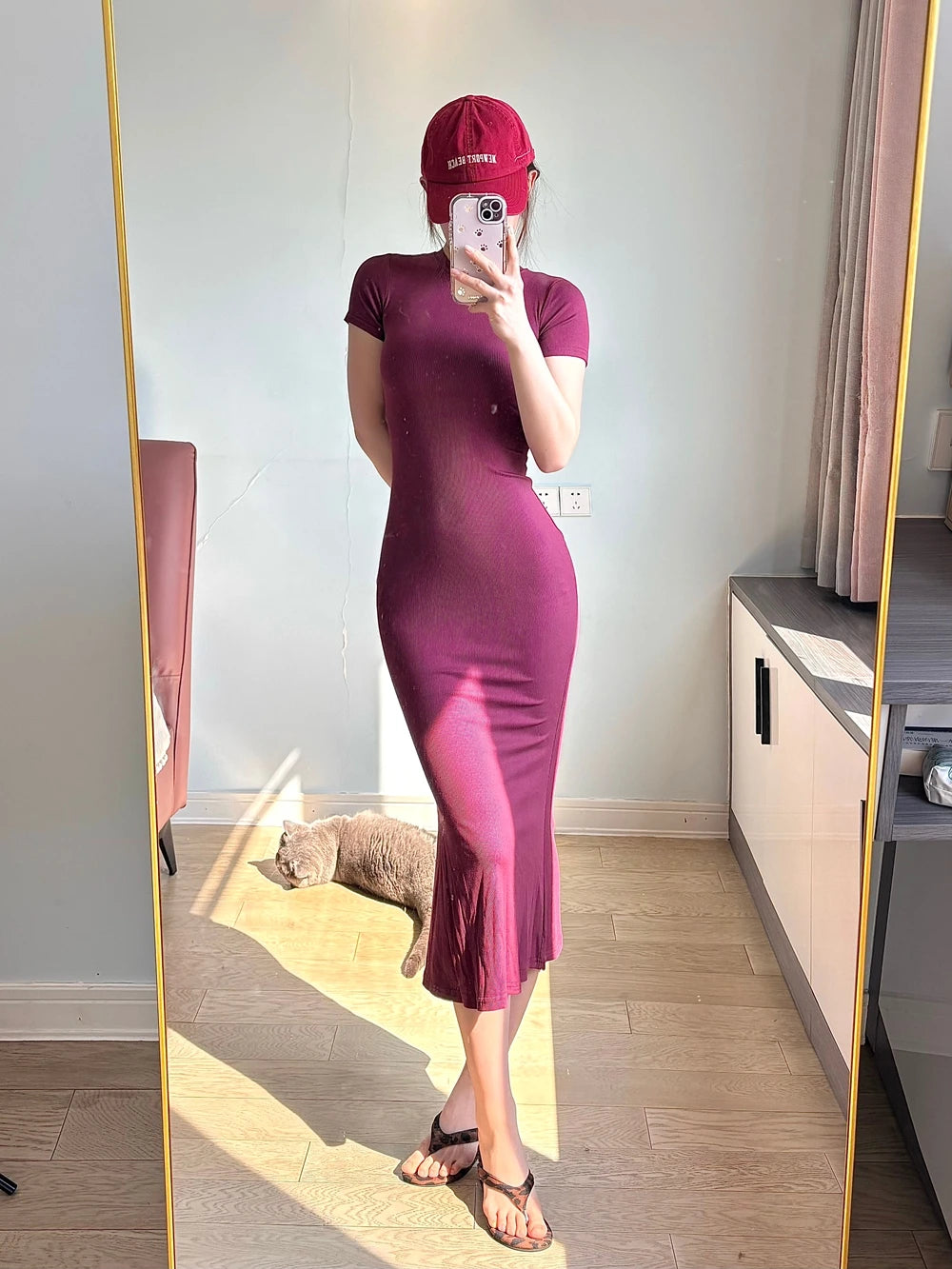 Solid color Short Sleeve Crewneck Sexy Summer High Strecth Dress for Women Pullover Bodycon Dresses