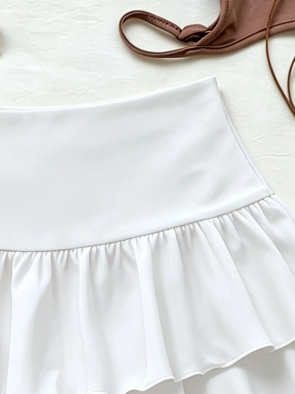 Women High Waist Ruffle Layered Mini Skirt Double Layer Tiered Short Skirt Y2K Sexy Sweet Casual Vacation Party Basic Skirt