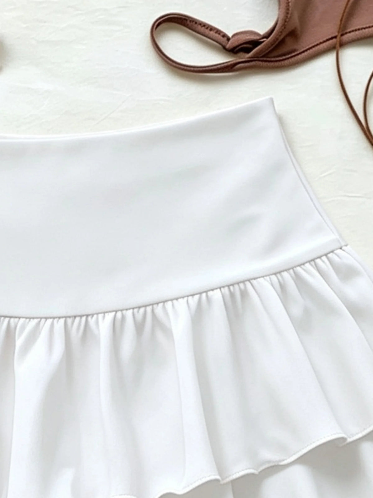Women High Waist Ruffle Layered Mini Skirt Double Layer Tiered Short Skirt Y2K Sexy Sweet Casual Vacation Party Basic Skirt