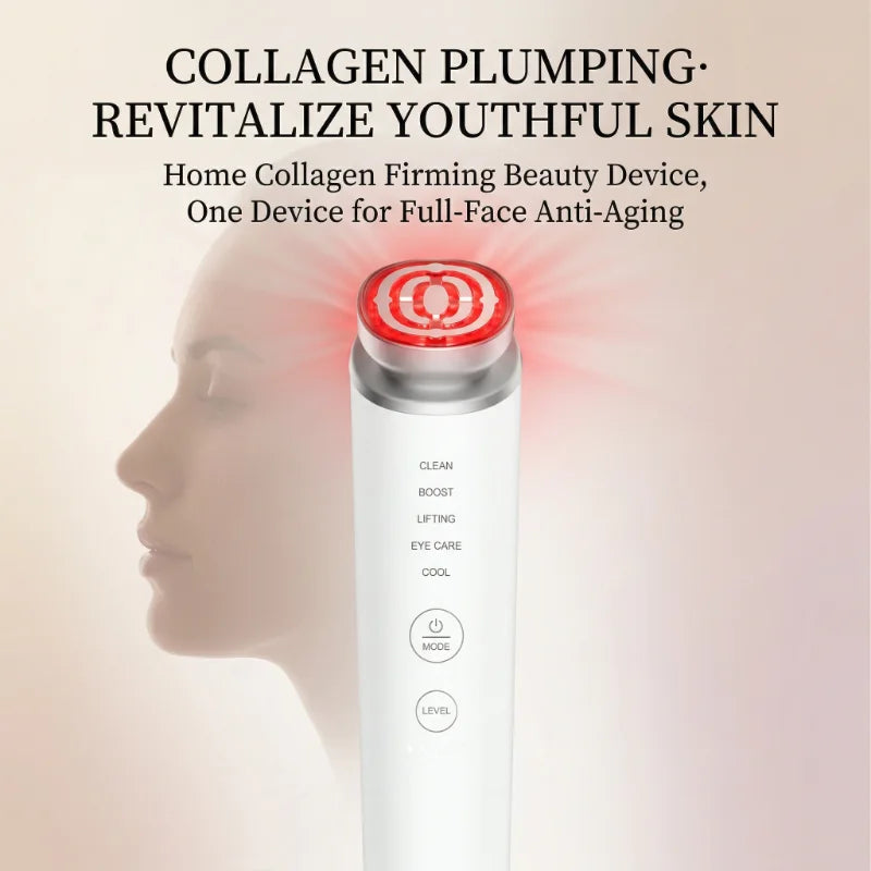 Home Use Collagen Tightening Beauty Device EMS Red Light 5 Modes Anti-Aging Eye Care Portable Sensitive Skin Friendly