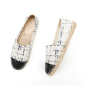 White espadrilles for women flat closed toe shoes