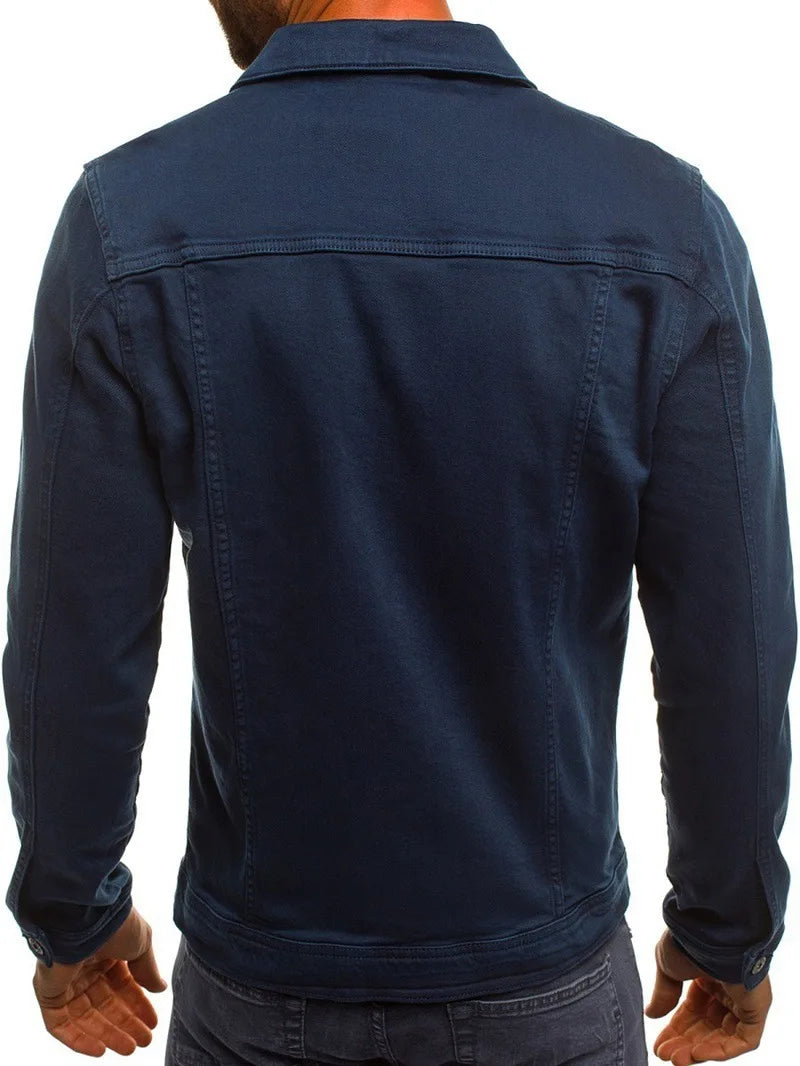 Retro Multiple pockets Men's denim Jacket 2025 Spring and Autumn Men's fashionable versatile slim fit Jacket coat