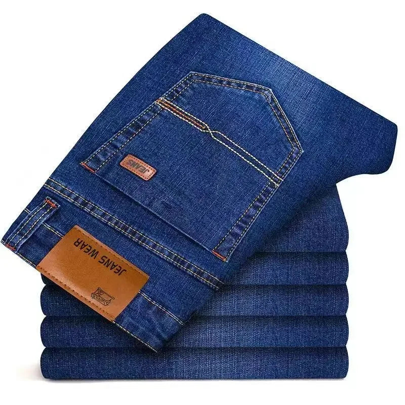 2025 Men's Jeans Casual Stretch Classic Blue Black Denim Pants Men Texture Jeans Versatile Item Interprets Denim Fashion Office