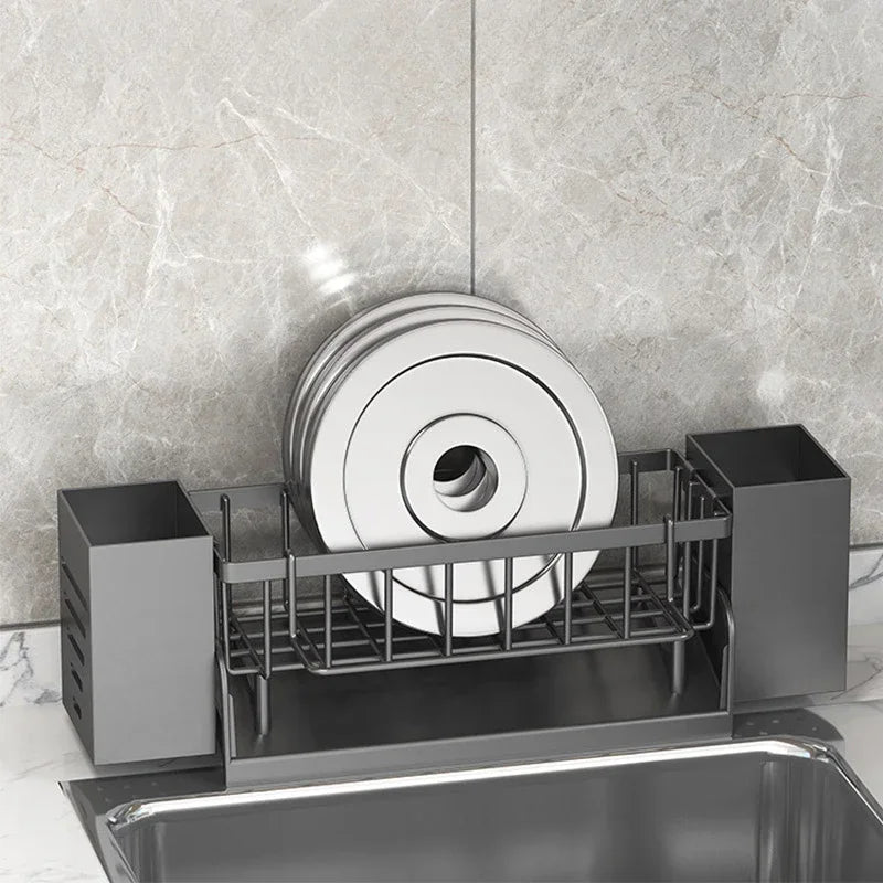 Kitchen Sink Drain Rack Organizer ABS Plastic Self-draining Sink Shelf Soap Sponge Holder Dishcloth Towel Rack Filter Basket