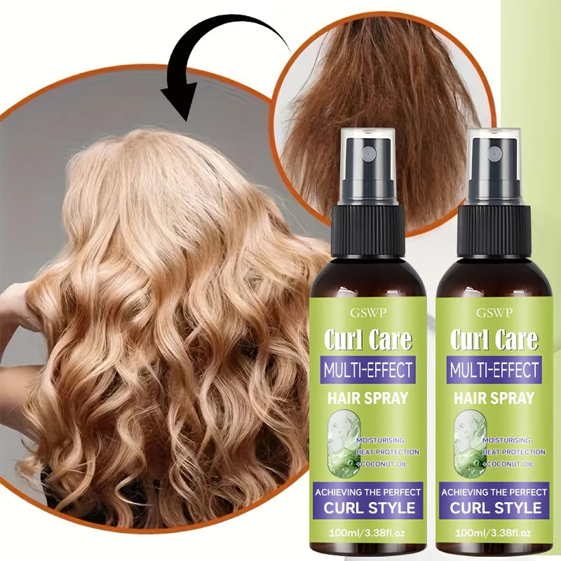 GSWP Curl Treatment Spray Deeply Moisturizes Hair, Smooths Frizz, and Is Suitable for Dry, Damaged, Burned Hair.100ml