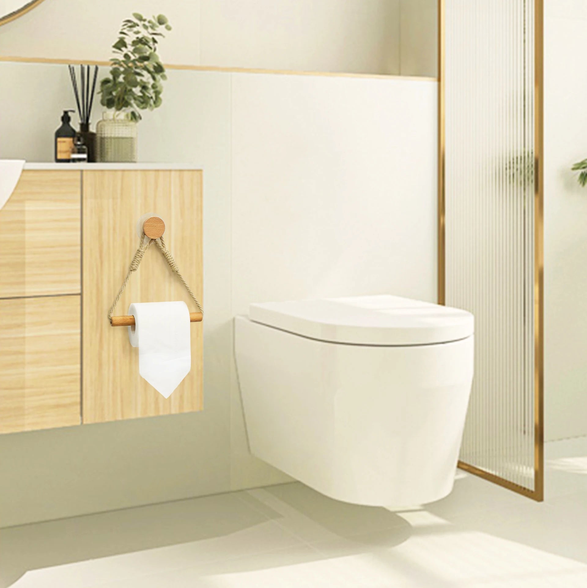 Toilet Paper Holder Wall Mounted WC Washroom Bathroom Accessories Wooden Rolling Paper Tissue Holder for Toilet Towel Rack