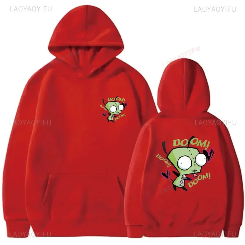 Happy Gir Classic Hip Hop Cool Thermal Hoodie Invader Zim Gaz Membrane Animated Leisure Tracksuit Autumn and Winter Fleeces