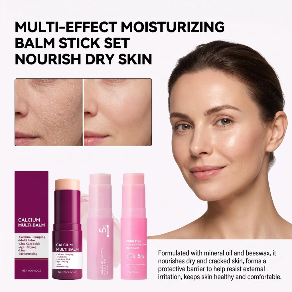 PDRN Pink Collagen Multi Balm Stick 5% Volume Stick Set Moisturizing Firming Fine Lines Brightening Portable Skincare Stick