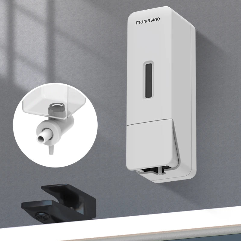 Liquid Dispensing Bottle Shower and Lotion Dispenser Waterproof Shampoo Gel Container Wall Mount Manual Press Soap Dispenser