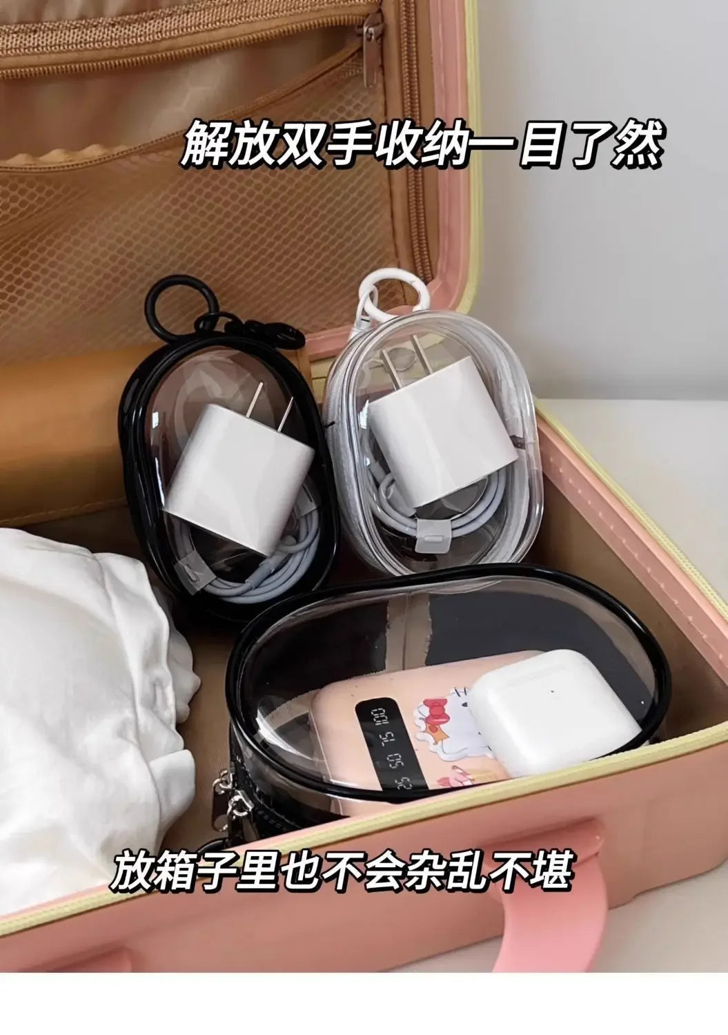 2PCS Portable Mini Transparent Zipper Storage Bag, Compact Multifunctional Storage Bag,For Holiday Gift Giving