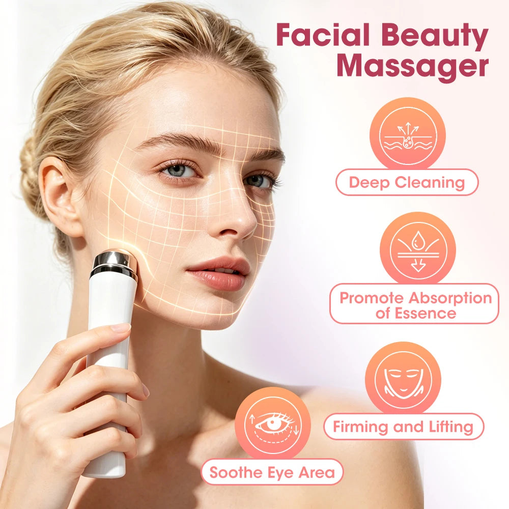 4-in-1 Facial Massager Beauty Device with Microcurrent, LED Light Therapy for Anti Aging Skin Care and Lifting