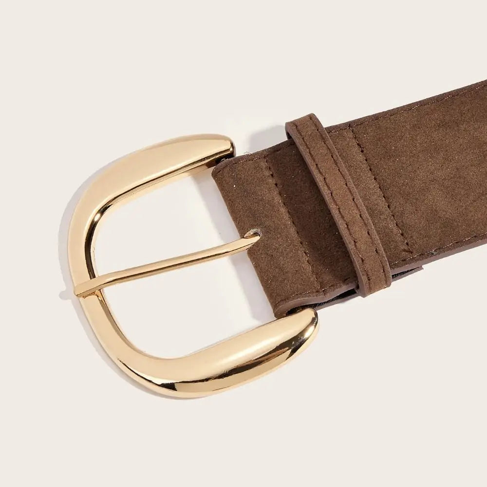 Maillard Styles Suede Leather Wide Belt Luxury Design Trendy Pin Buckle Waistband Casual Versatile Business Waist Strap Gifts