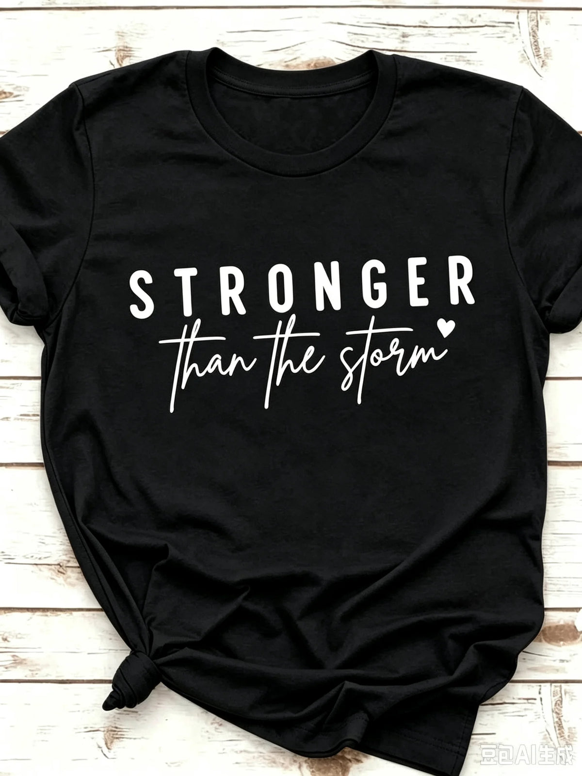 Inspirational Slogan T Shirt Women Stronger Than The Storm Letter Print Casual Short Sleeve Top Trendy Tee Daily Streetwear