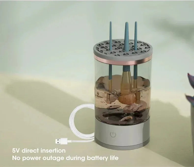Makeup Brush Washer and Dryer USB Powered Odorless Battery-Free Plug and Play Makeup Cleaner Essential Beauty Accessory