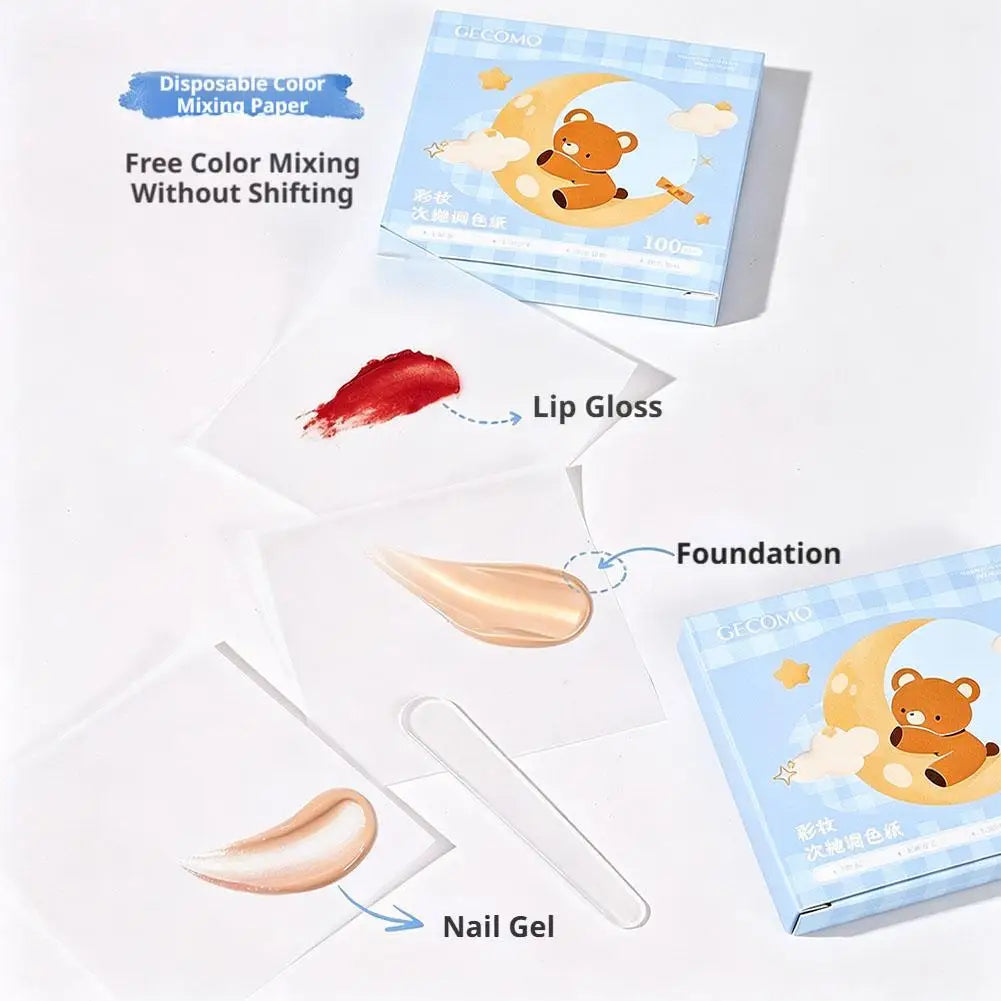 Makeup Mixing Paper,Disposable  Foundation Makeup Palette For Nail Art Eye Shadow Pigment Blending,Makeup Palette Mixing Tray