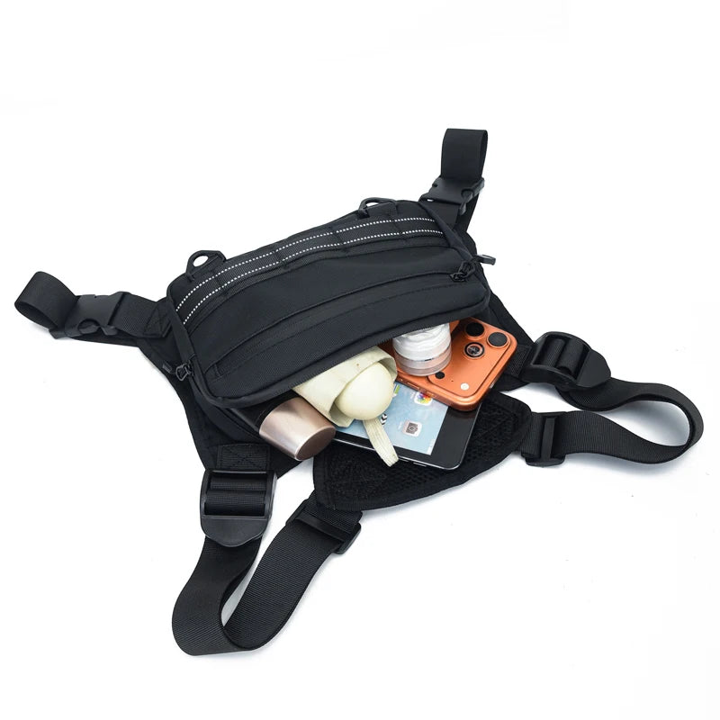 Outdoor Sport Chest Bag Unisex Cycling Bag Hiking Marathon Chest Rig Bag Lightweight Running Vest Backpack Travel Storage Pocket
