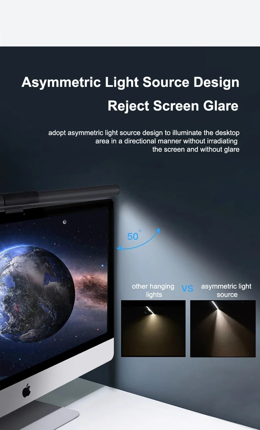 30CM LED Monitor Light Bar, Anti‑Glare Screen Hanging Fill Lamp, Eye‑Caring Smart Desk Lamp for Office Reading, Gaming Screen Lighting