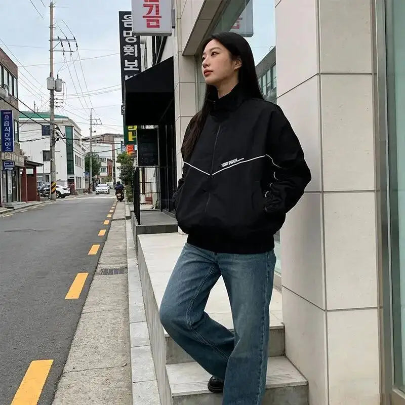 Korean Manhwa Jinx Team Black Windbreaker Jacket Men Women Sports Coat Loose Track Activewear Joo Jaekyung Cosplay Y2K Clothes