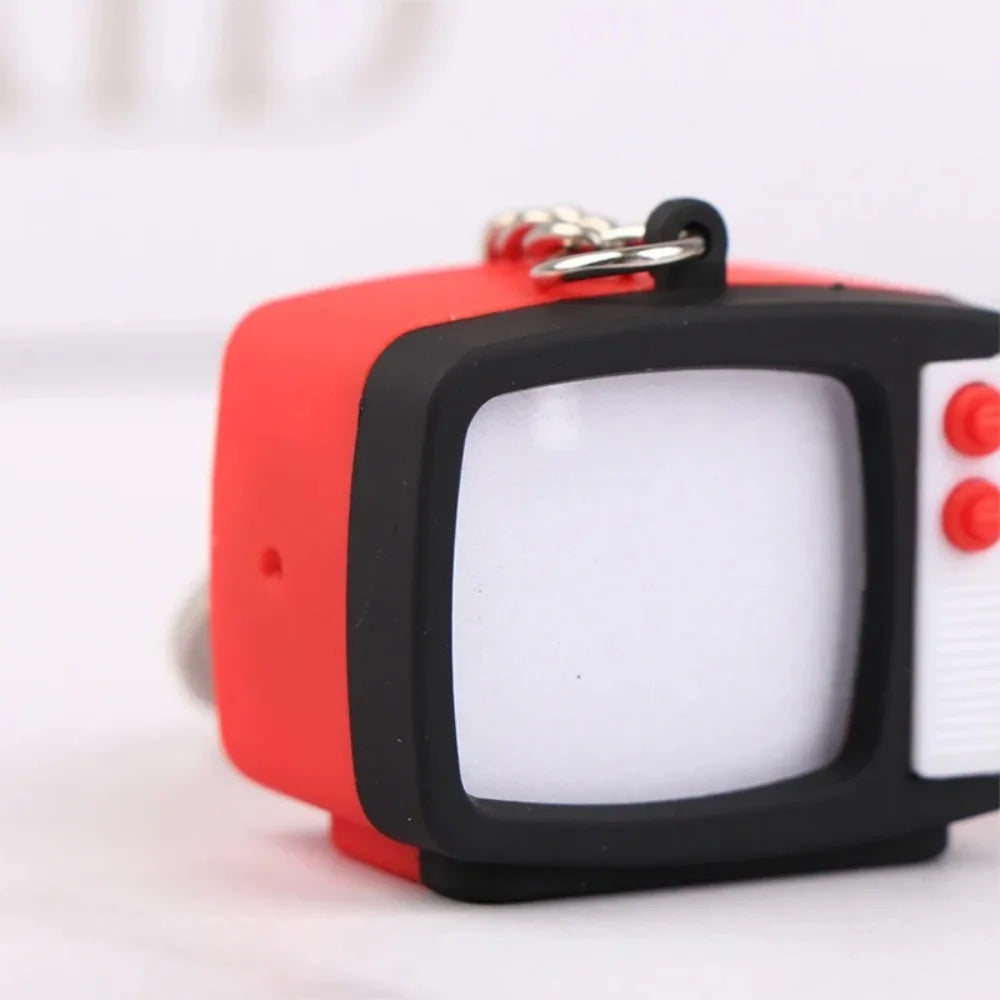 Creative Retro Television Keychain Miniature Television Tv Keychain Pendant Creative Children  Model  Led Keychain Home