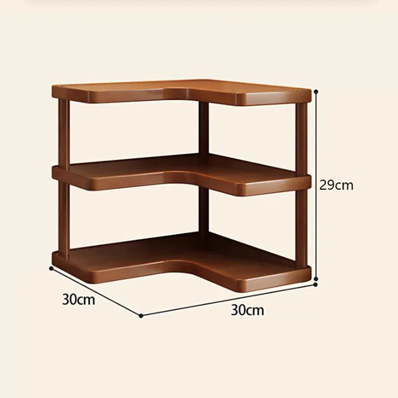 Versatile 2-Tier Wooden Storage Rack for Kitchen&Tea Room-Countertop Organizer with Decorative Desktop Multi-layer Storage Rack