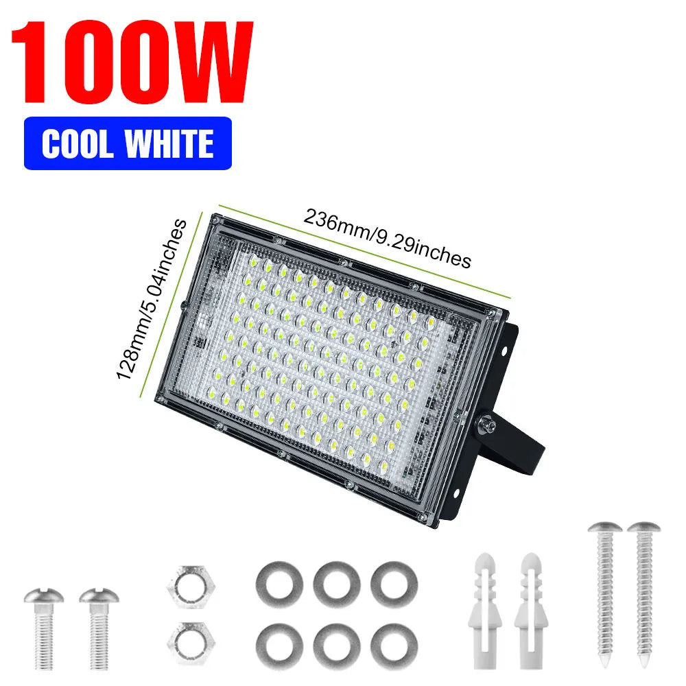 200W Outdoor LED Flood Light IP65 Waterproof Street Lamp 220V Spotlight Storage Room Corridor Gardn Lighting Cold/Warm White