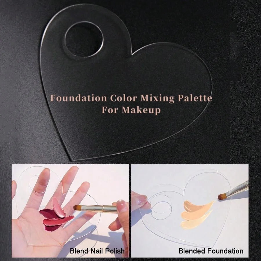 Clear Acrylic Makeup Mixing Palette Portable Multifunction Cosmetic Foundation Art Blending Palette for Eyeshadow Lipstick Nail