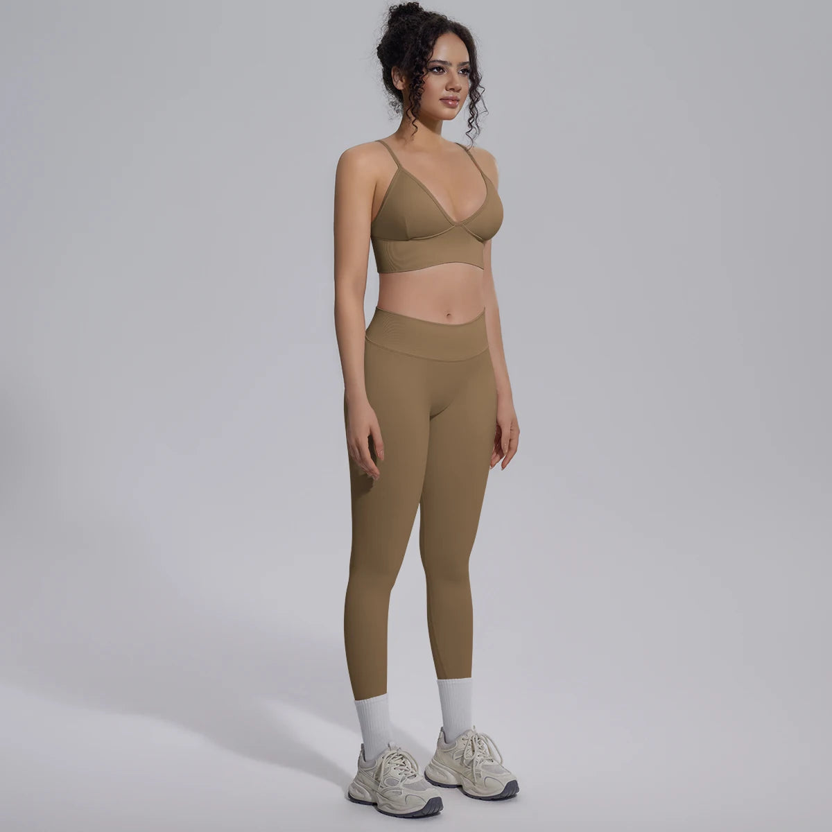 2PCS Woman Yoga Set Shockproof Workout Top Sexy Yoga Bra with Chest Pad High Stretch Seamless Fitness Pants Gym Yoga Set