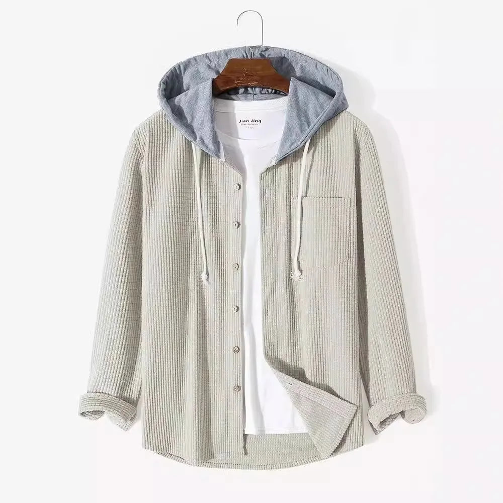 Men Cardigan Single Breasted Hoodies Hooded Sweatshirts Spliced Button Long Sleeve Outerwear Casual Sports Pockets Loose
