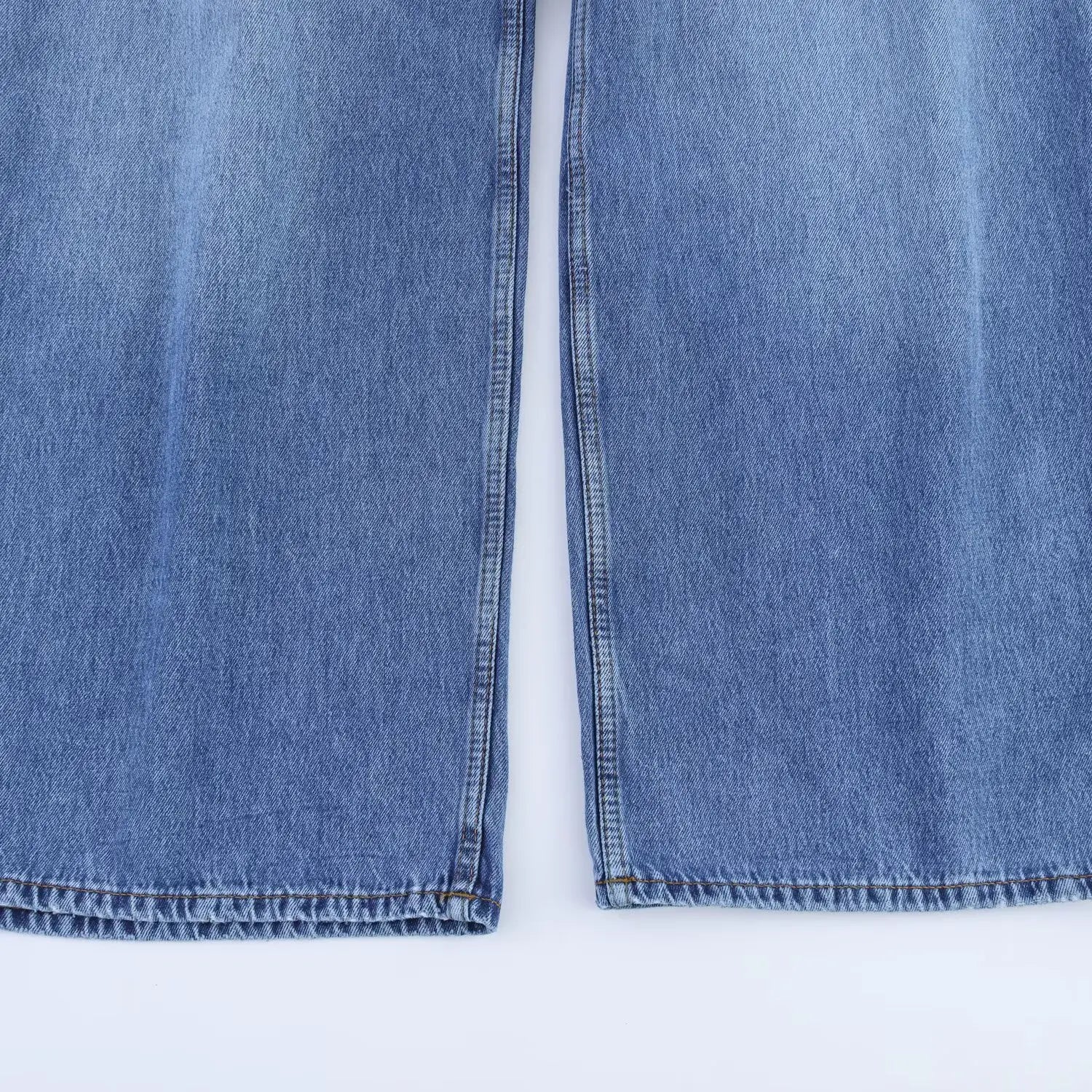 HH Women Summer New Fashion Thin Single-breasted Loose Folds Denim Shirt+High Waist Zipper Pocket Wide-leg Casual Pants Suit