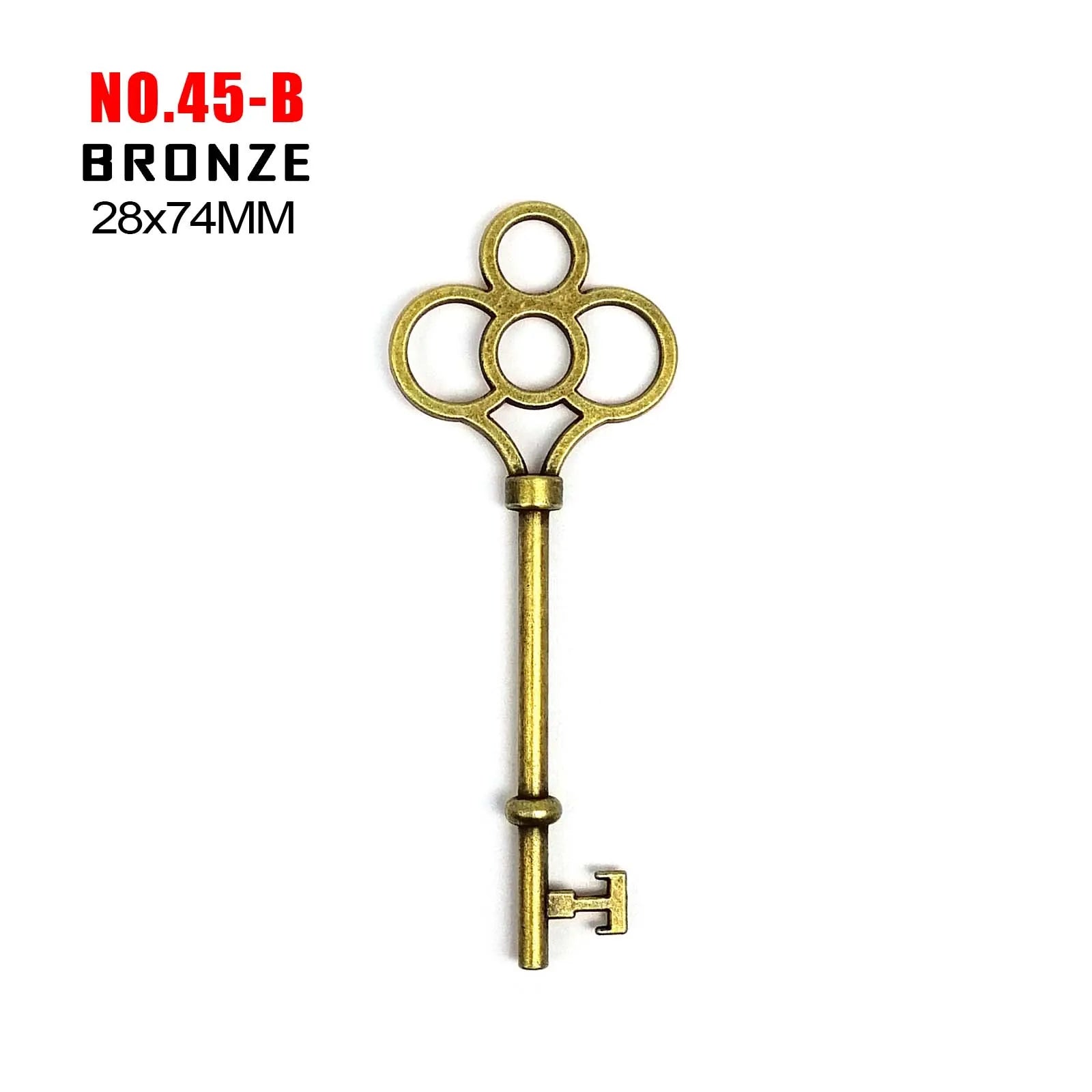 10pcs Old Looking Old-fashioned Decorative Vintage Key Steampunk Charms Pendant Jewelry Making Antique Brass Bronze Silver