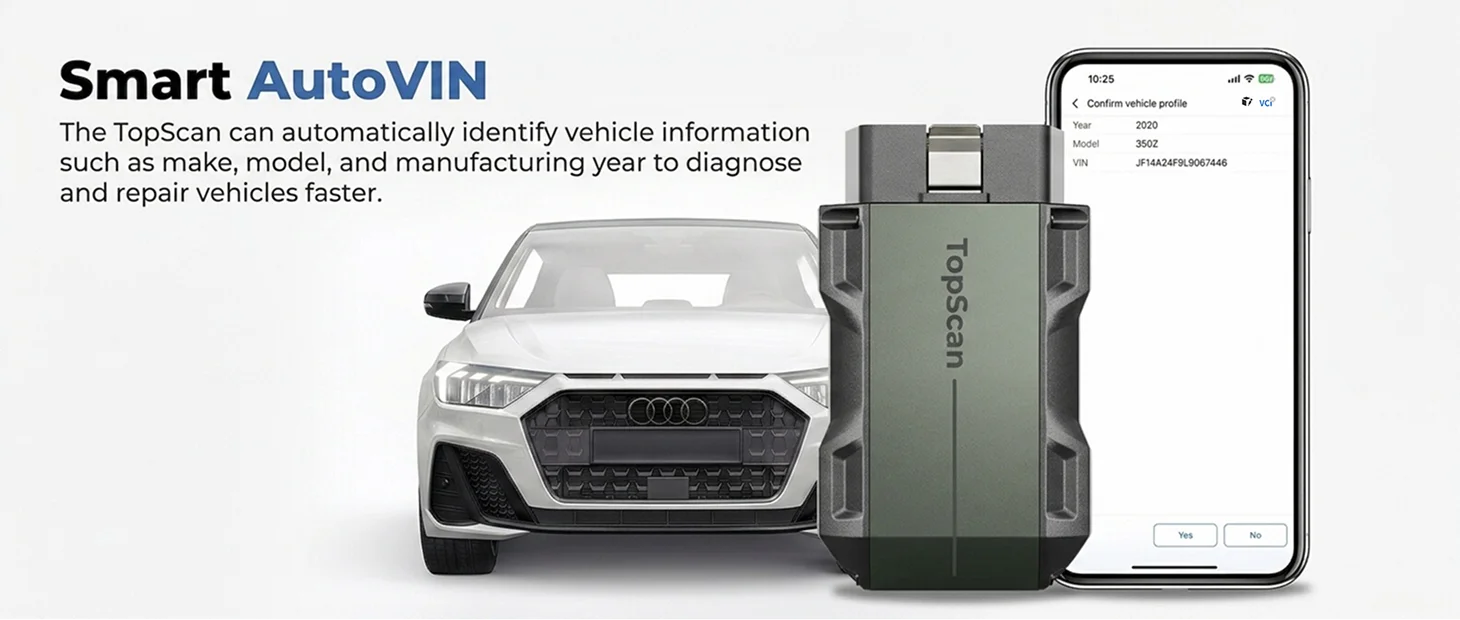 TOPDON TopScan Lite Scanner Smart Diagnostic Tool DTC Repair Guide Bluetooth OBD2 Code Reader Full System Active Test