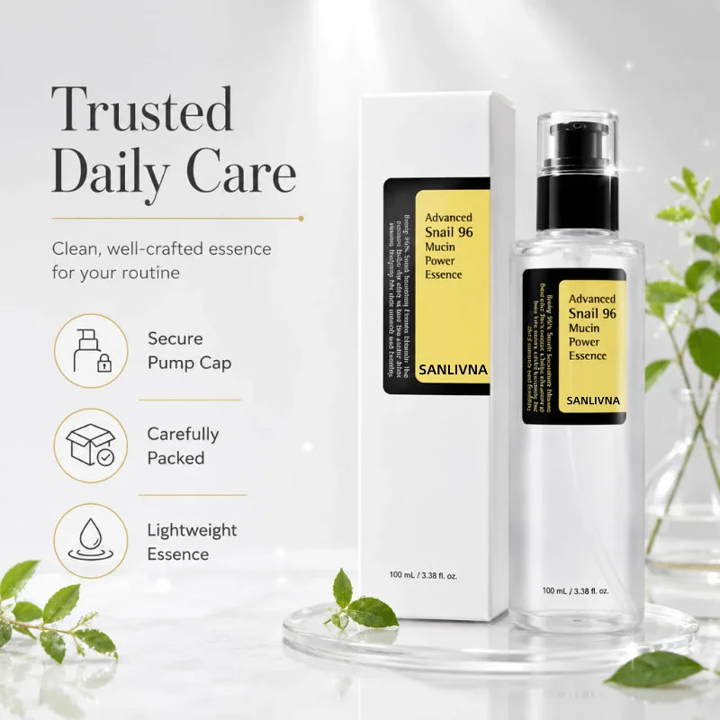 Korean Skincare Snail Mucin 96% Essence 100ml Hydrating Repair Serum for Dull Skin,Facial Brightening Anti-Aging Serum Face Care