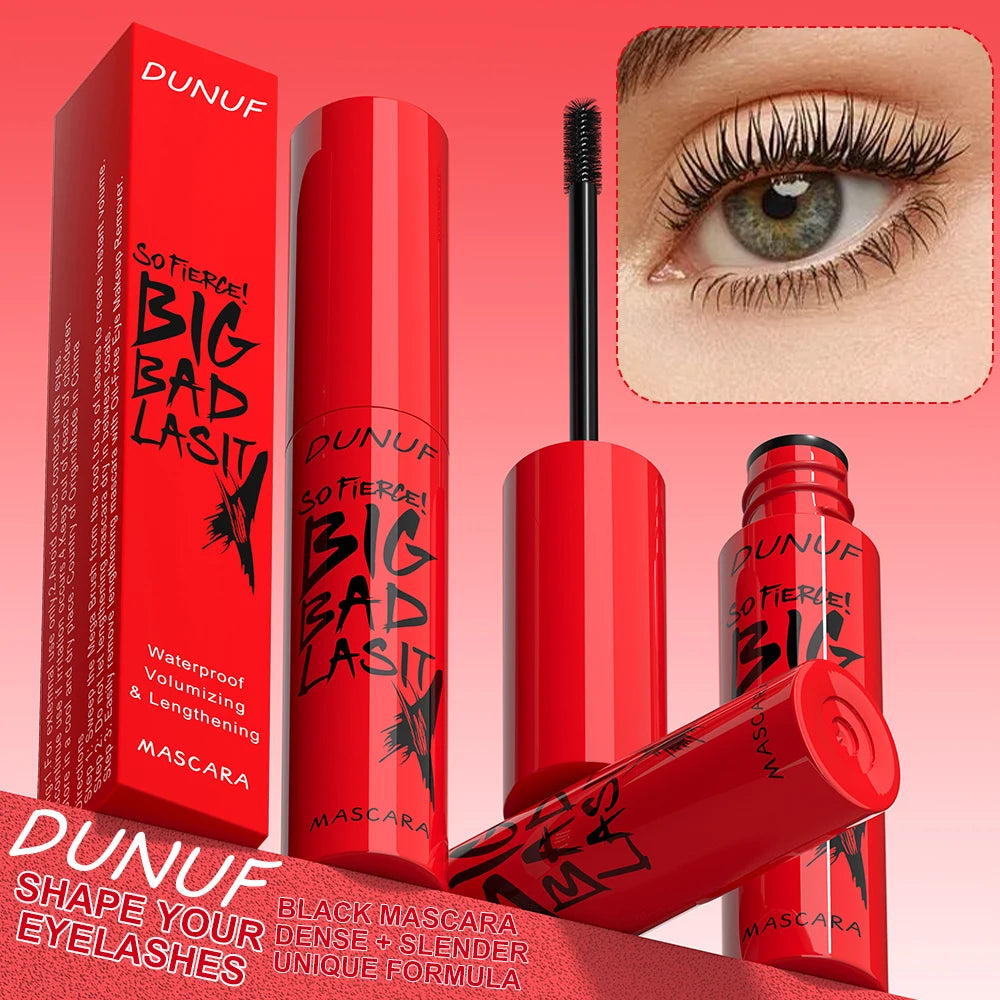 DUNUF Long-Lasting Mascara 1 Pcs Waterproof Sweat-Proof Non-Smudging Thin Thick Curling Beginner Friendly Makeup Product