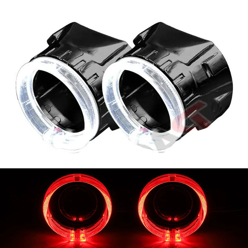 2.5 inch 80mm LED Angel Eyes Projector Shrouds WST Bi-xenon Bi-led Headlight Lenses Cover Mask Car Light Retrofit Accessories