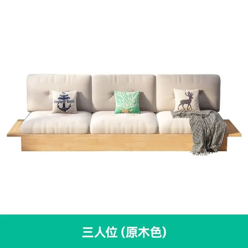 Solid wood sofa oak with storage living room home sofa
