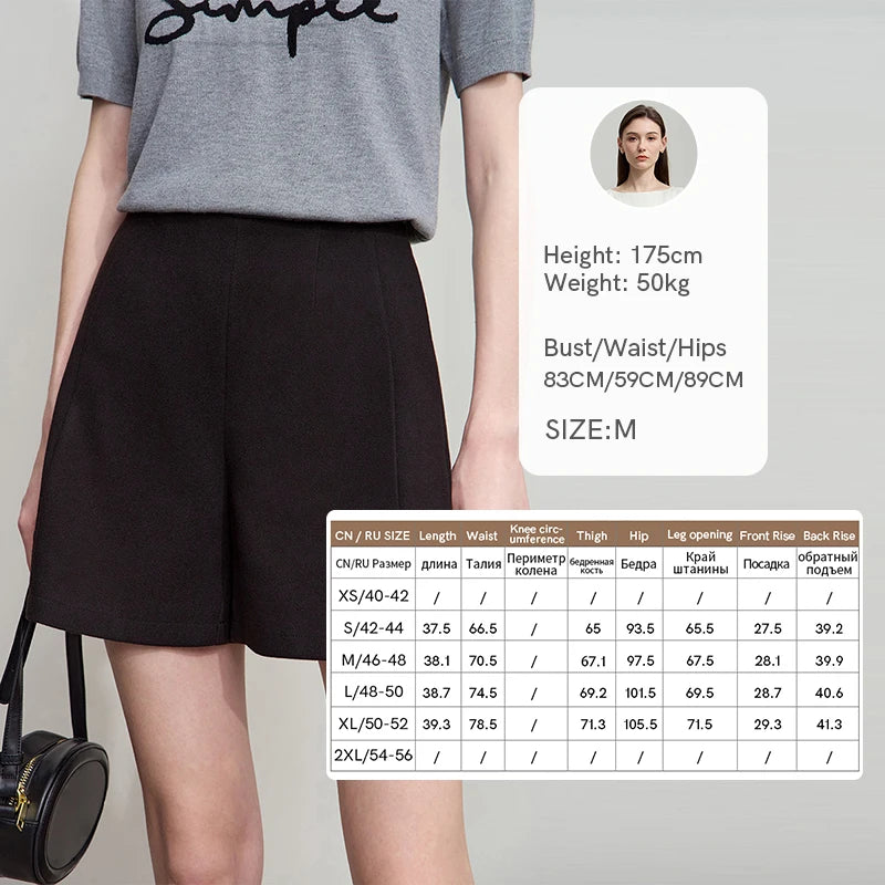 AMII 2025 Autumn Concise for Loose Casual Wide-leg Female pants Elegant Office Lady Simple  Shorts Bottoms 12523083
