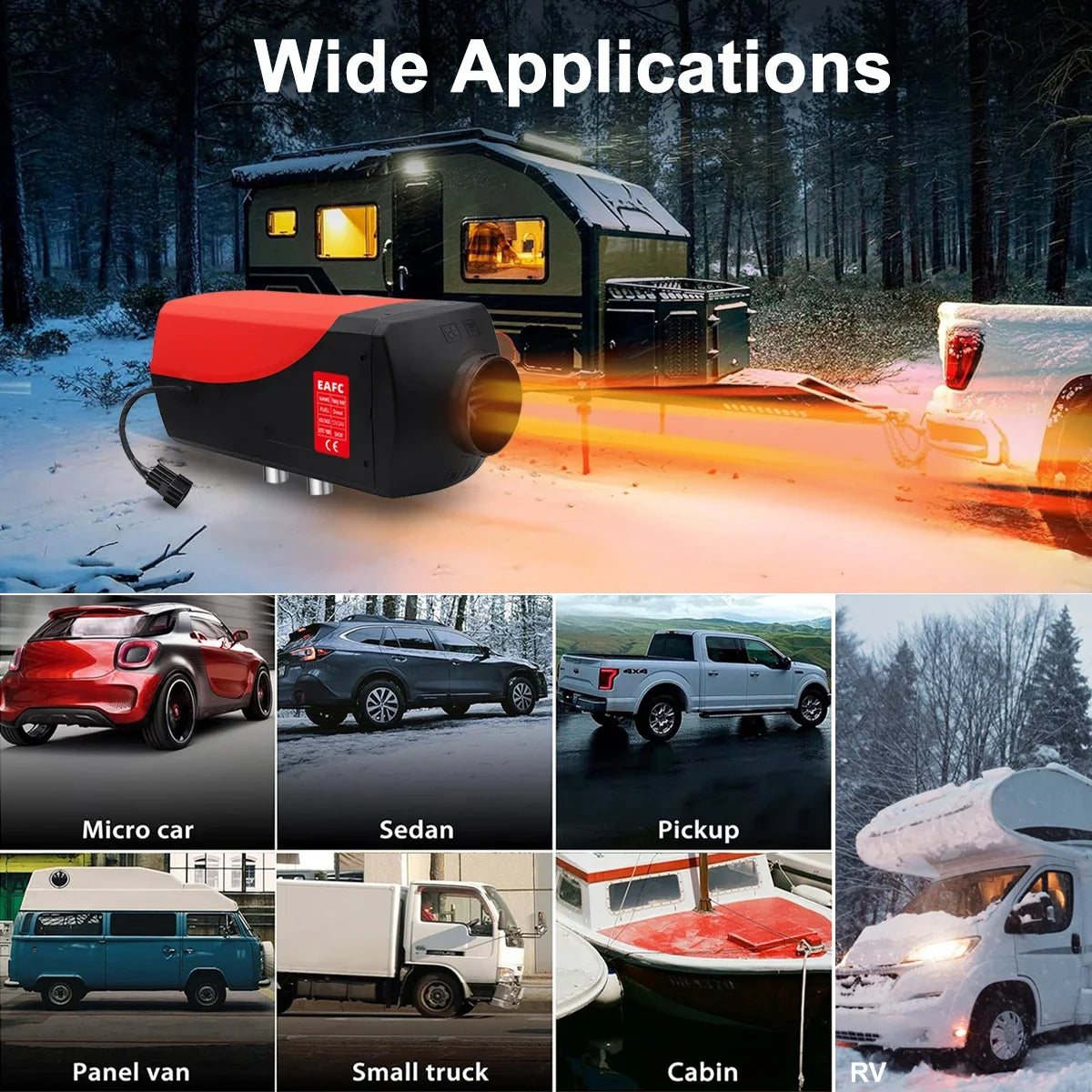 New 12V 24V Diesel Air Heater 5kw Diesel Parking Heater For Boats Caravan Rv Camper Bus Truck With Lcd Display Remote