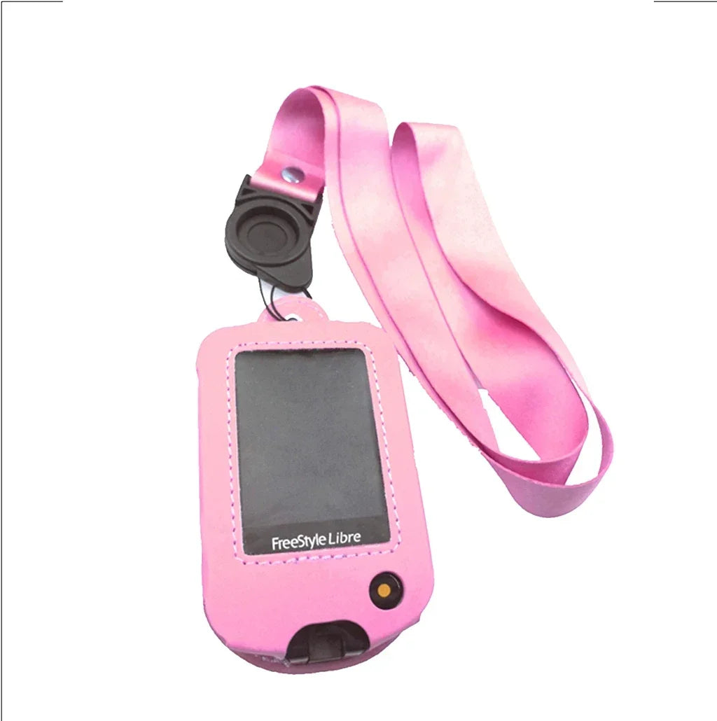 Cartoon ABBOTT LIBRE FREESTYLE Reader Protective Cover Leather Halter Neck Blood Glucose Tester Leather Case Anti-fall